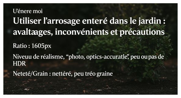 Utiliser l’arrosage enterré dans le jardin : avantages, inconvénients et précautions
