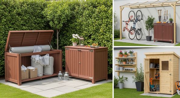 Optimiser le rangement extérieur : coffres, armoires et solutions gain de place
